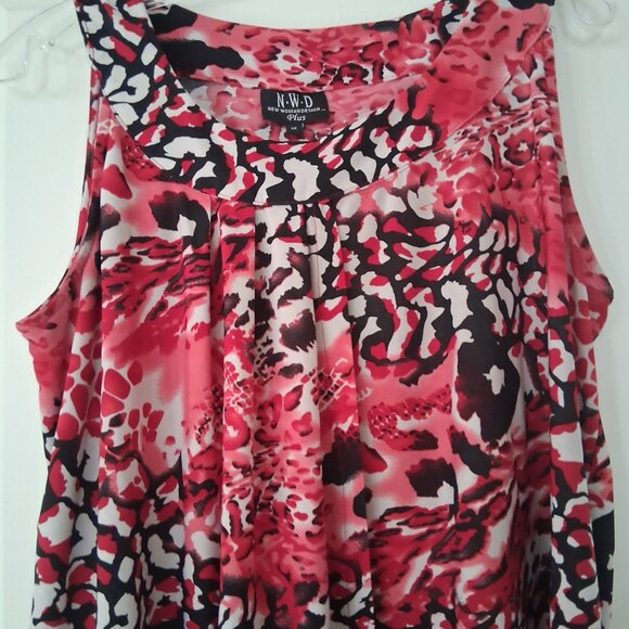 NWD Plus Top Women 1X Red Maximalism Colorful - Picture 6 of 6